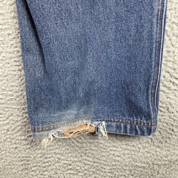 Duluth Trading Jeans Mens 36x32 (34x31) Blue Denim Workwear Distressed - Picture 14 of 14